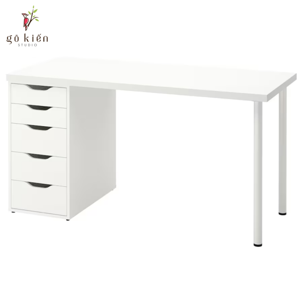 Bàn bàn việc IKEA 2 chân sắt có ngăn kéo tiện lợi