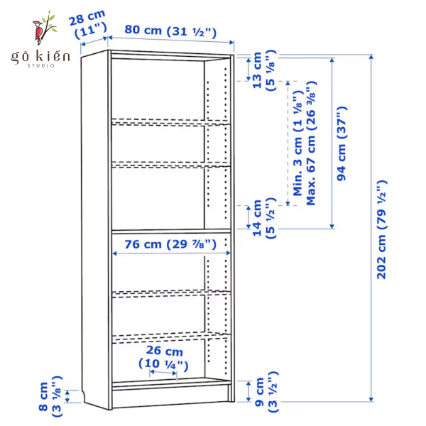 Ke Billy IKEA 6 tang 19