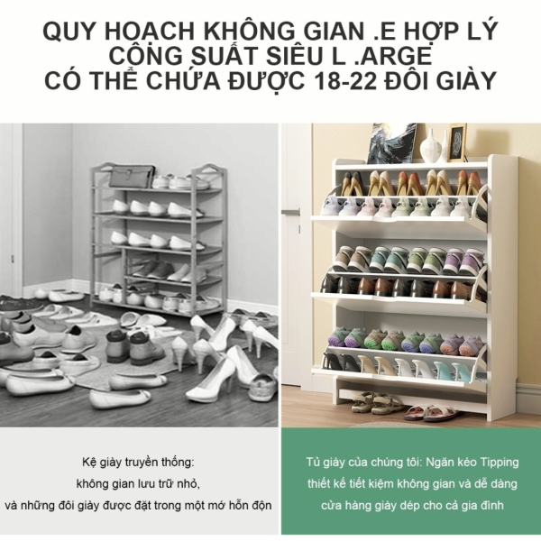 Tủ giày thông minh 3 tầng loại giá xoay 1 ngăn